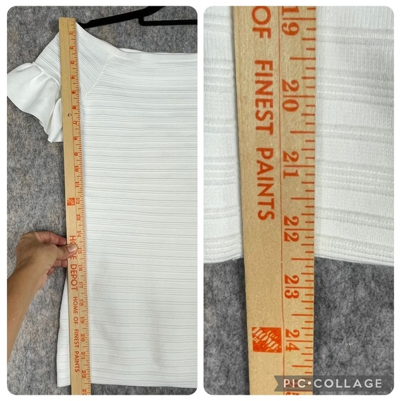 Ted Baker Misteey Bardot Frill Sleeve Off Shoulder Fitted Flattering Top US Sz 8 - Picture 5 of 13